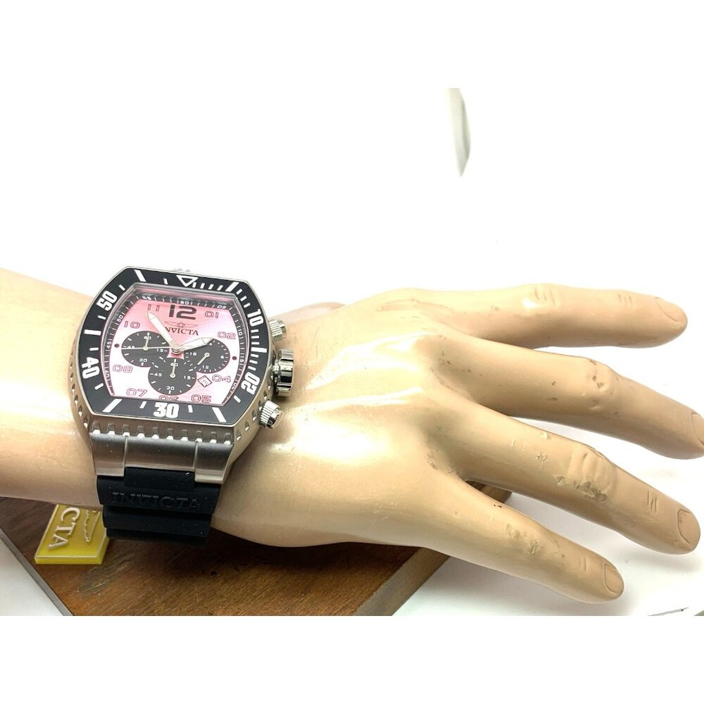 Invicta Men's Watch 47286 Pro Diver Pink Dial Quartz Black Rubber Strap 51mm - Picture 5 of 15